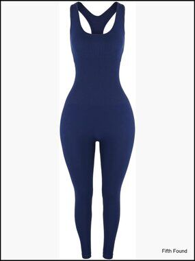 Power Workout Jumpsuit Yoga Gym Seamless Racerback Tummy Control S